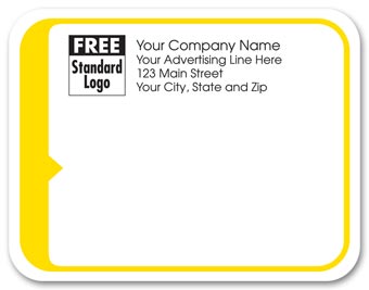 Rectangular Mailing Label w/Yellow Trim 5x3 7/8