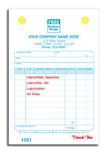 Service Station Register Forms - Small Classic 2-part