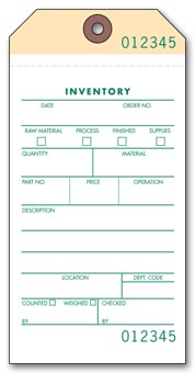 2- or 3-part Inventory Tag 2-part