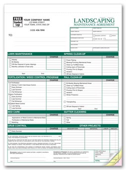 Landscaping Maintenance Agreements 3-part