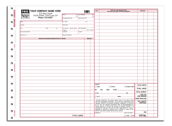 Repair Orders - Expanded Carbonless 3-part