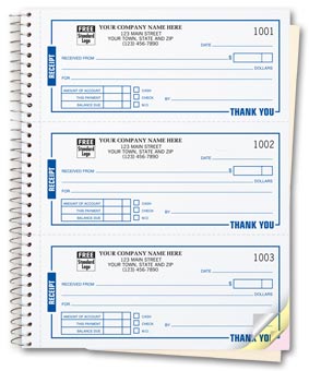 Receipts - High-Impact Booked Desk-Size 2-part