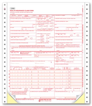 CMS-1500 Two-Part Continuous Insurance Claim Form 0805