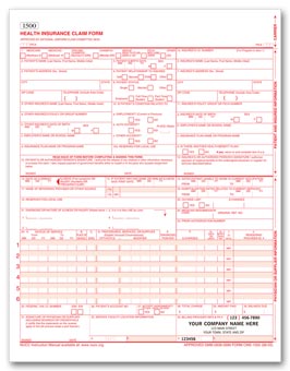 CMS-1500 Insurance Claim Forms 0805, Laser Sheets, Imprinted