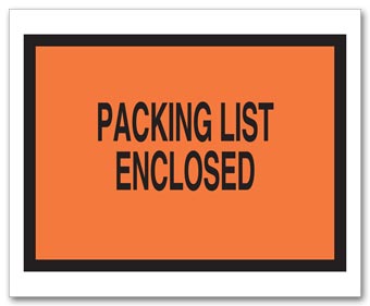 Packing List Envelope with Pressure Sensitive Backing