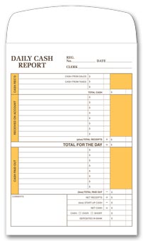 Daily Cash Report Envelope