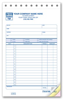 Sales Slips, Classic Design, Large Format 2-part