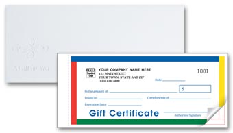 Gift Certificates - Individual Carbonless Sets - Primary 2-part