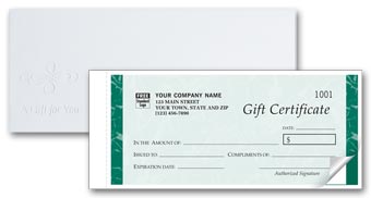 Embassy Gift Certificates - Carbonless Snapsets 2-part