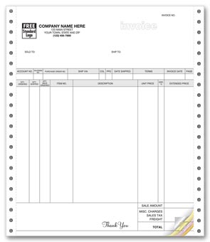 Invoices, Continuous, Parchment 2-part