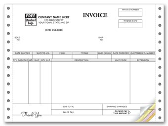 Invoices, Continuous, Classic 2-part