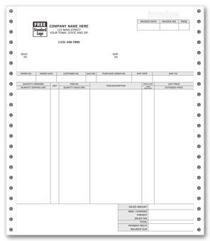 Invoices, Continuous, Classic 3-part