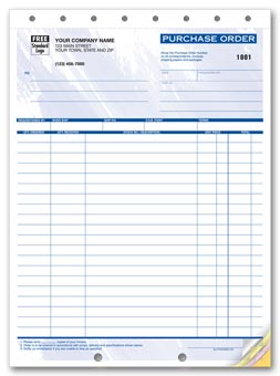 Purchase Orders, Colors Design, Large Format 2-part