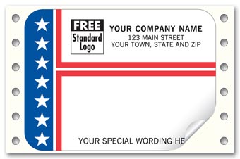 Patriotic Mailing Labels, Continuous, Stripes & Stars