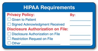 HIPAA Requirements Label