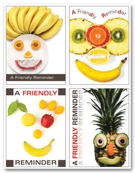 Health Care Reminder Card, Fruit Face Laser Postcard