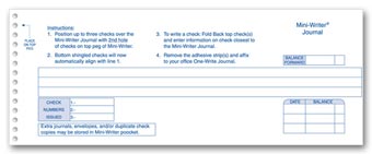 Mini-Writer Journals - use with 9 1/8  check