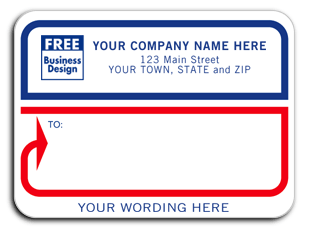 Mailing Labels, Rolls, White with Blue & Red Borders