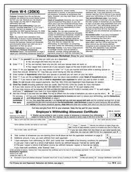 W4 Tax Form 3-part