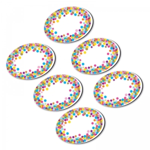 (6 EA) WHITEBOARD ERASER CONFETTI OVAL MAGNETIC