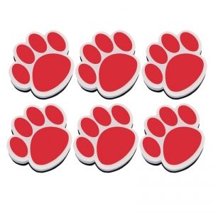 (6 EA) MAGNETIC WHITEBOARD ERASER RED PAW