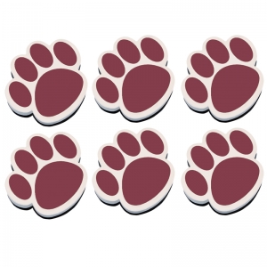 (6 EA) MAGNETIC WHITEBOARD ERASER MAROON PAW