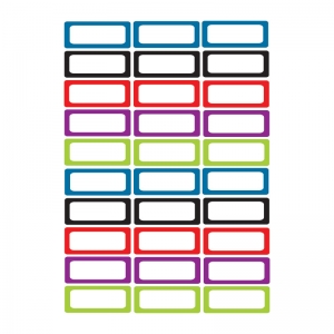 Die-Cut Magnetic Foam Assorted Color Labels/Nameplates, Pack of 30