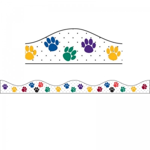 Magnetic Border, Multi-Colored Paws, 12'