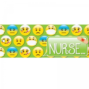 Emoji Nurse Laminated 2-Sided Pass, 9" x 3.5"