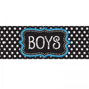 BOYS PASS 9X3.5 BW DOTS 2 SIDED  LAMINATED