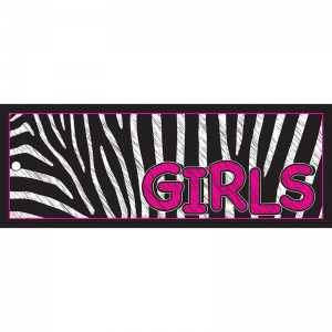 GIRLS PASS 9X3.5 ZEBRA 2 SIDED  LAMINATED