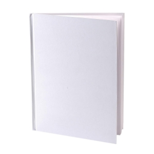 (12 EA) WHITE HARDCOVER BLANK BOOK 8-1/8X6-3/8