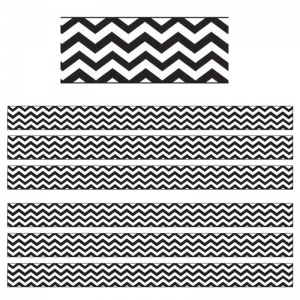 (6 PK) MAGNETIC MAGI-STRIPS BLACK CHEVRON