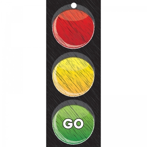 Stop/Go Traffic Light Laminated Card, 9" x 3.5"