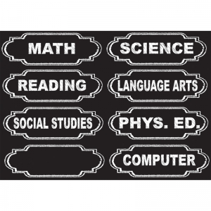 Die-Cut Magnetic Chalkboard Class Subjects, 8 Pieces