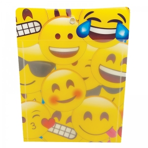 Smart Poly Pockets with Grommett, 10" x 13", Emojis, Pack of 12