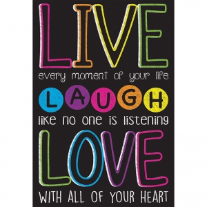 Smart Poly Live, Laugh, Love Chart, Dry-Erase Surface, 13" x 19"