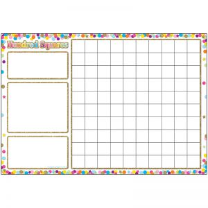 Smart Confetti Hundred Squares Chrt Dry-erase Surface