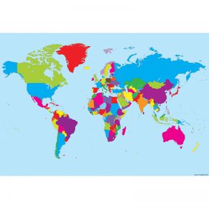 10 PK SMART POLY WORLD MAP CHARTS DRY-ERASE SURFACE