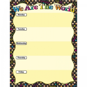Smart Poly We Are The World Emoji Chart, Dryerase Surface, 17 X 22