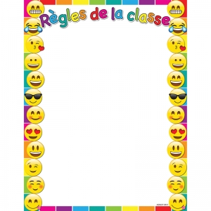Smart Poly French Rgles de la classe (Class Rules) Chart, Dry-Erase Surface, 17" x 22"
