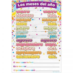 CHART SPANISH MONTHS OF THE YEAR DRY-ERASE SURFACE