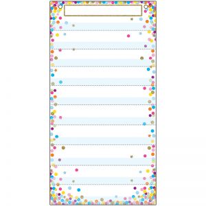 Smart Poly Pocket Chart, 13" x 25", 10 Pockets & 2 Grommets, Confetti