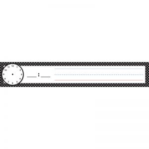 Pocket Chart Inserts, Scheduling/Sentence Strip Cards, 2" x 12", B&W Polka Dots, Pack of 12