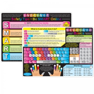 (6 EA) KEYBOARD BASICS LEARN MAT 2 SIDED WRITE ON WIPE OFF