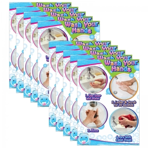 10 PK POSTERMAT WASH YOUR HANDS 