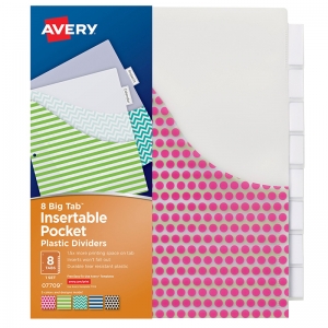 (3 PK) AVERY BIG TAB 8 TAB POCKET