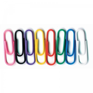 Vinyl-Coated Paper Clips, Jumbo Size, Pack of 40