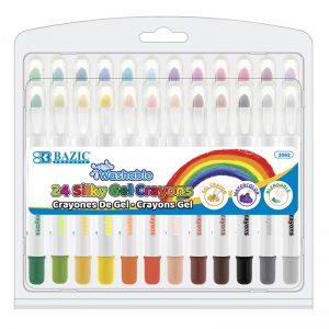 BAZIC 24 COLOR SILKY GEL CRAYONS 