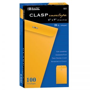 Clasp Envelopes, 6" x 9", Pack of 100